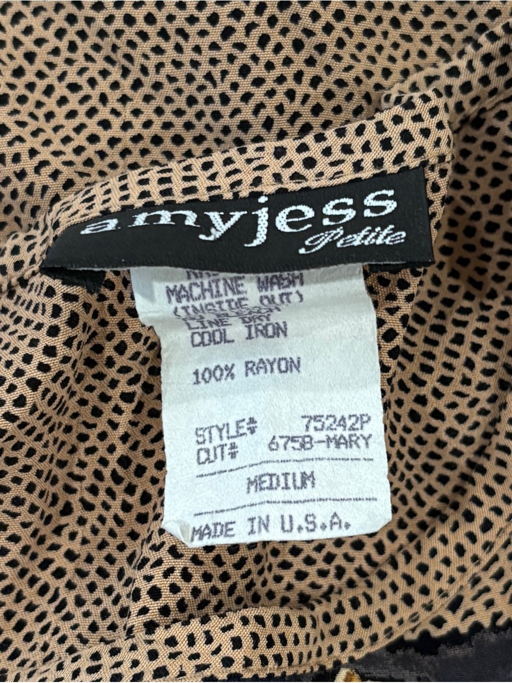 Vintage retro safari cheetah multicolor blouse - Picture 6 of 6